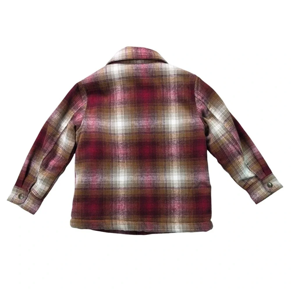 Sherpa Lined Plaid Shacket Burgundy Kids 5T Old Navy